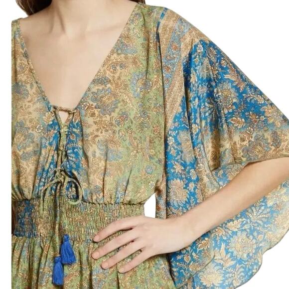 Raga Jai Paisley Print Bell Sleeve Dress Size XS New with Tag MSRP $170 - Picture 2 of 12